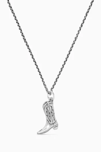 قلادة مزينة ببوت رعاة البقر فضة إسترلينية