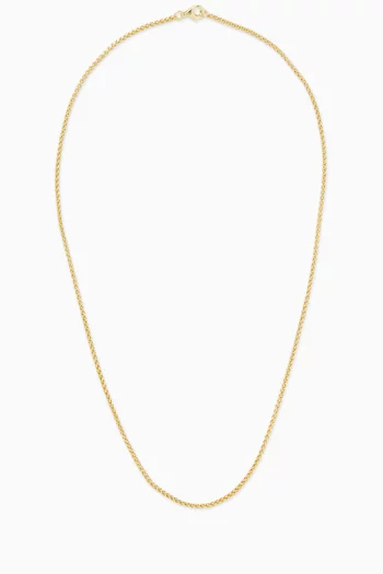 سلسلة بحلقات متصلة فضة مطلية بالذهب عيار 14