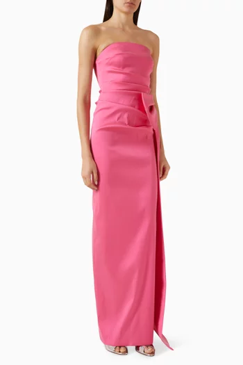 فستان سهرة بعقدة جانبية ميكادو مطاطي