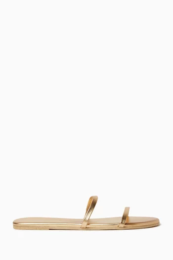 Gemma Slides in Metallic Leather