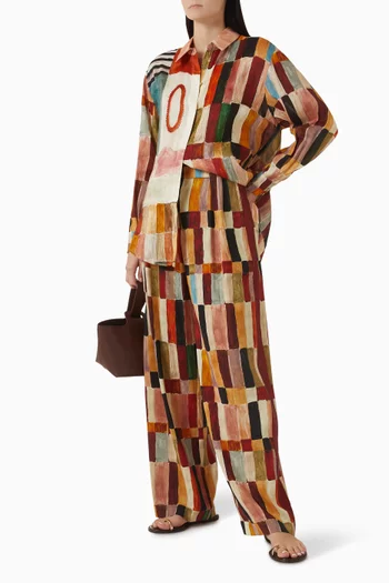 Marjorelle Wide-leg Pants in Linen Blend