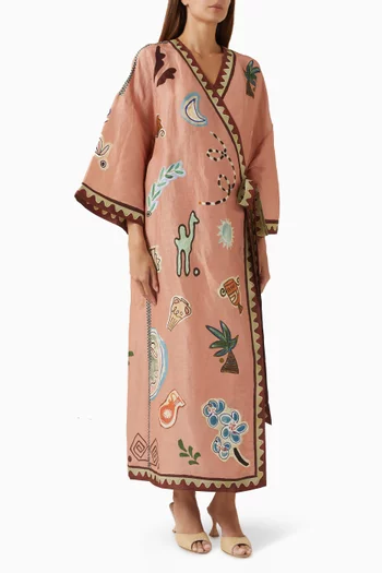 Laurence Wrap Dress in Linen Blend