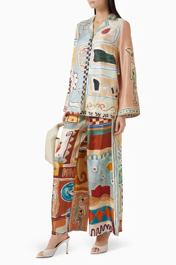 Michelle Wide-leg Pants in Silk