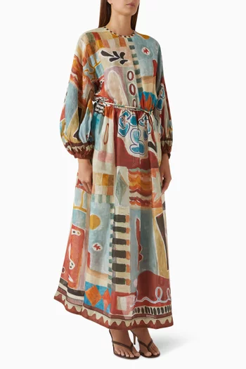 فستان ميشيل بحزام قماش رامي