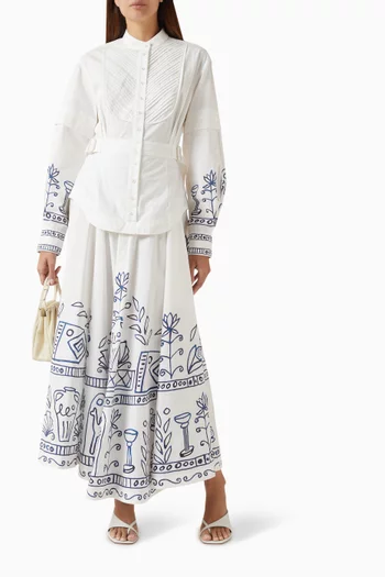 فستان ليلا بنمط قميص قطن أسترالي