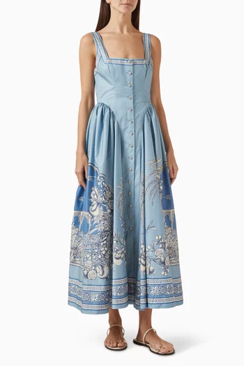 Villa Romantica Dress in Cotton Poplin