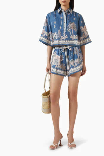 قميص أكاسيا قصير كتان