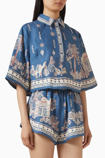 قميص أكاسيا قصير كتان