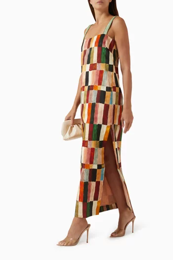 Marjorelle Midi Dress in Linen Blend