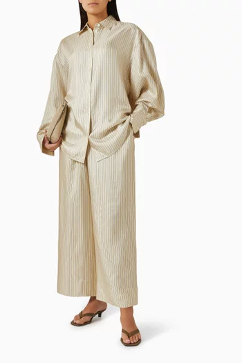 Oversized Striped Shirt in Silk