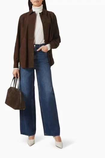 Oversized Overshirt in Suede