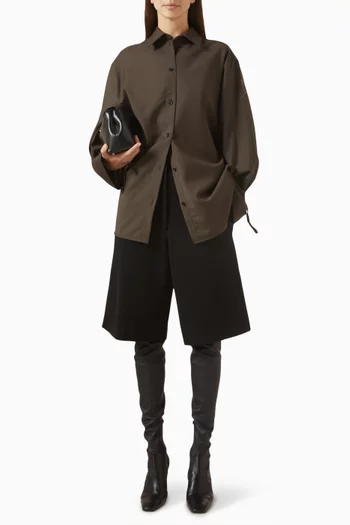 Tie-cuff Shirt in Wool