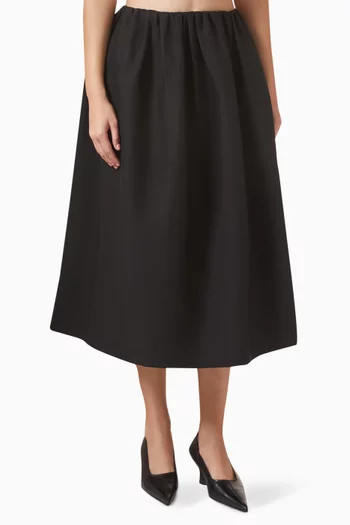 Gathered Evening Skirt in Wool Blend