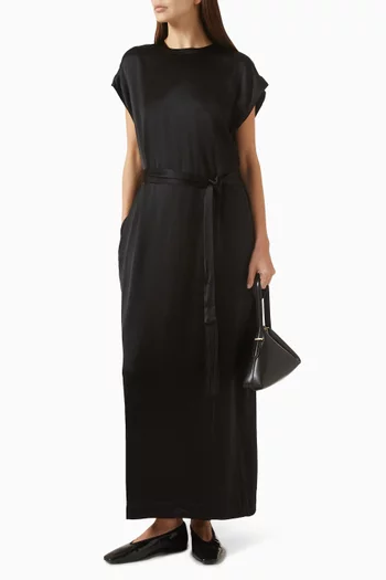Crew Belted Dress in Satin
