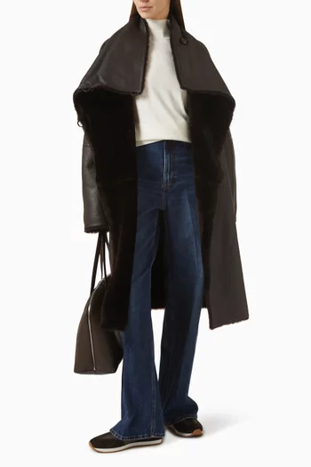 Wrap Coat in Shearling