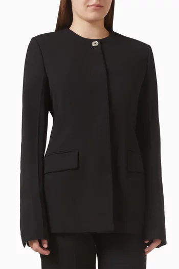 Collarless Evening Jacket in Viscose Blend