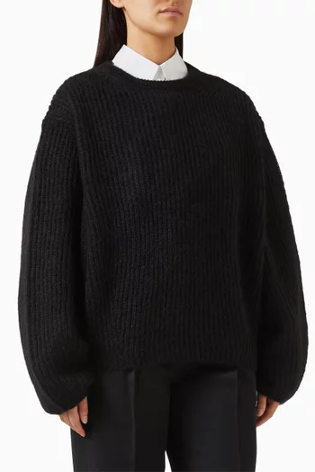 Rib-knit Sweater in Mohair Blend