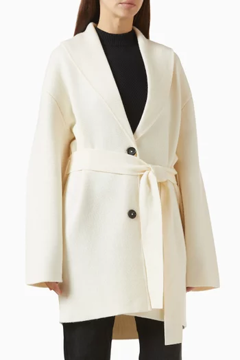 Shawl-lapel Robe in Wool