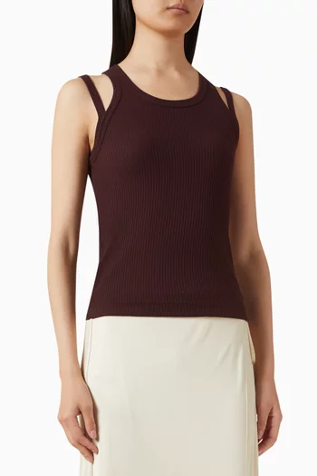 Racerback Strap Tank Top in Cotton Blend