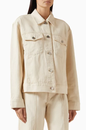 Classic Oversized Trucker Jacket in Denim