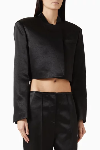 Crop Blazer in Duchesse Satin