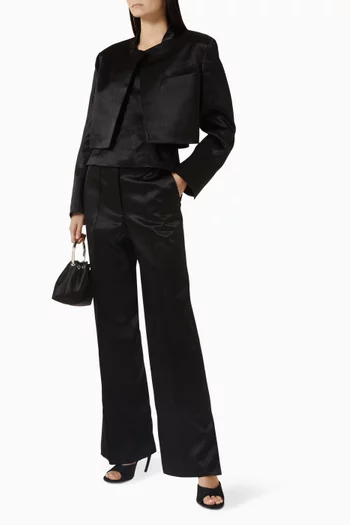 Minimal Straight-leg Pants in Satin