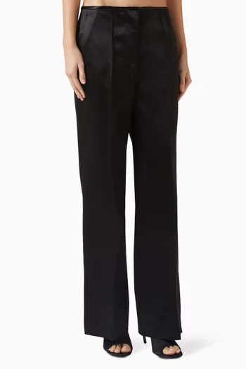 Minimal Straight-leg Pants in Satin