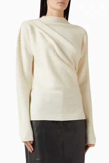 Slouchy Crewneck Sweater in Merino Wool Blend