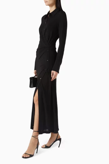 Twisted Shirtdress in Viscose Blend