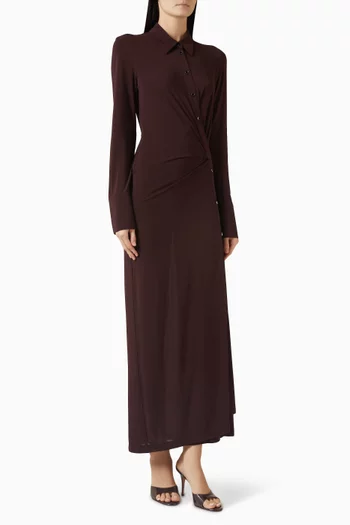 Twisted Shirtdress in Viscose Blend