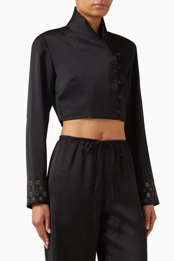 Nova Crop Shirt in Satin