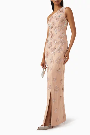 Penina One-shoulder Embellished Gown