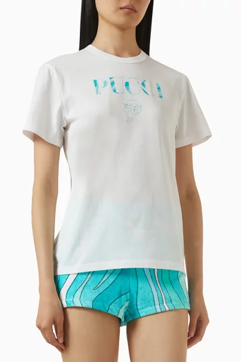 تي شيرت بشعار الماركة قطن جيرسيه