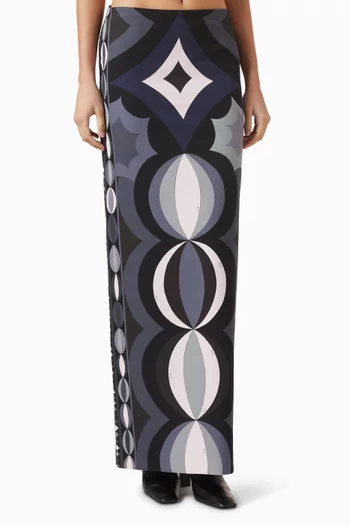 Collane-print Skirt in Scuba