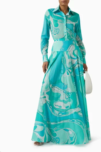 قميص بنقشة اوركيدي قطن موسلين