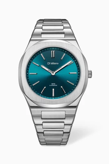 Ultra Thin Groovy Quartz Watch, 39mm