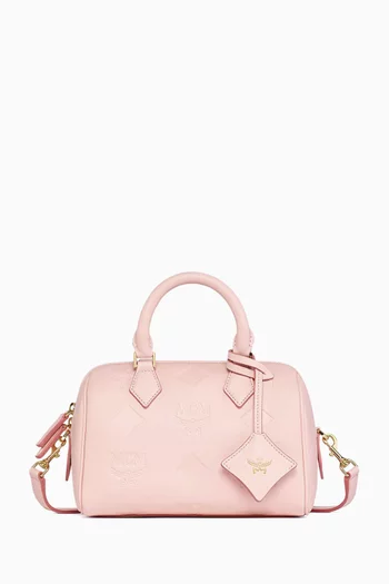 Small Ella Boston Bag in Maxi Monogram Leather