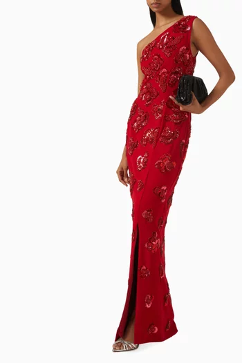 Penina One-shoulder Embellished Gown