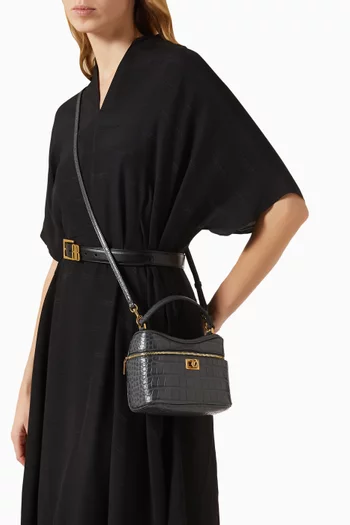 Rodeo Vanity Bag in Croc-embossed Calfskin