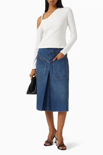 بلوزة كوبر بتصميم غير متماثل منسوجة