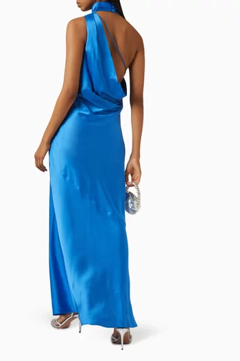 Nadia Halterneck Maxi Dress in Viscose-blend