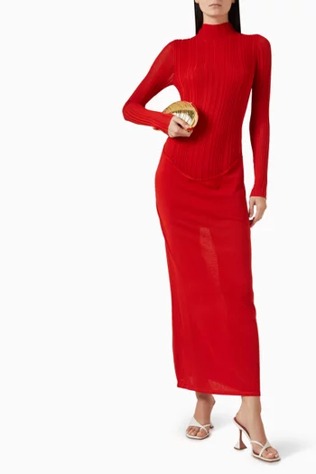 فستان ياسمين منسوج من مزيج فيسكوز