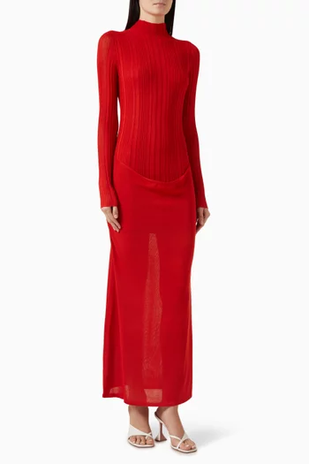 فستان ياسمين منسوج من مزيج فيسكوز