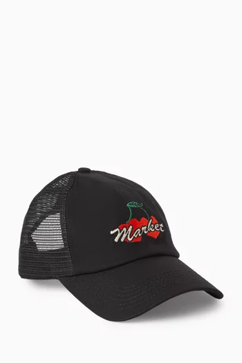 Double Cherries Trucker Cap in Mesh