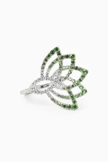 Lotus Flower Ring in 18kt White Gold