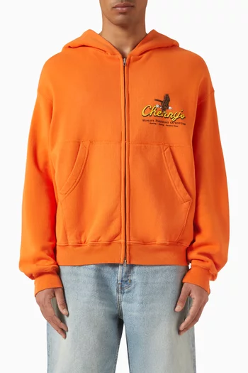 كنزة بغطاء رأس وسحّاب وشعار Outfitter قطن