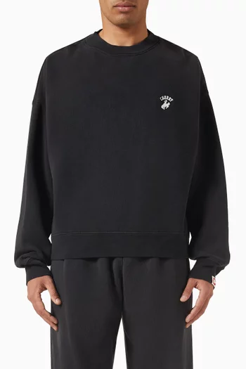 سويت شيرت رياضي بفتحة رقبة مستديرة وتصميم غربي قطن