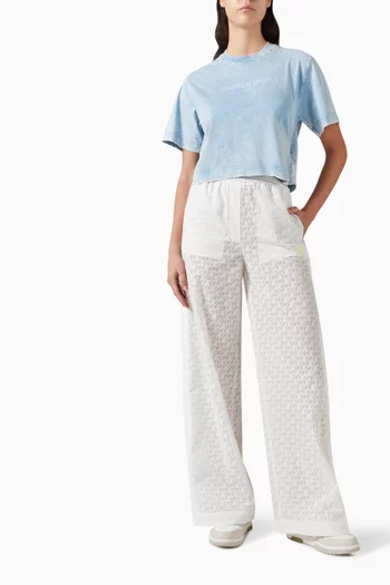 Switch Off Crop T-shirt in Cotton