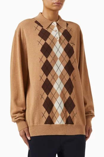 Zip Polo Shirt in Cashmere