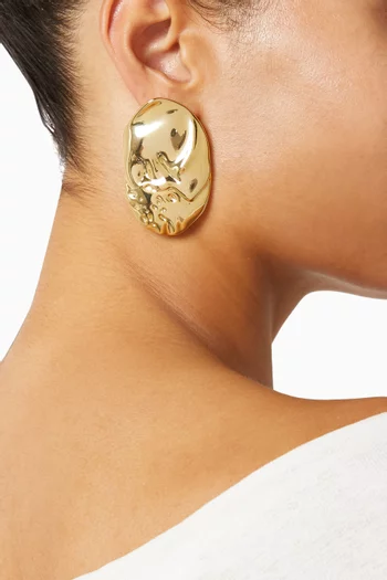 The Granada Disc Earrings in Gold-tone Brass